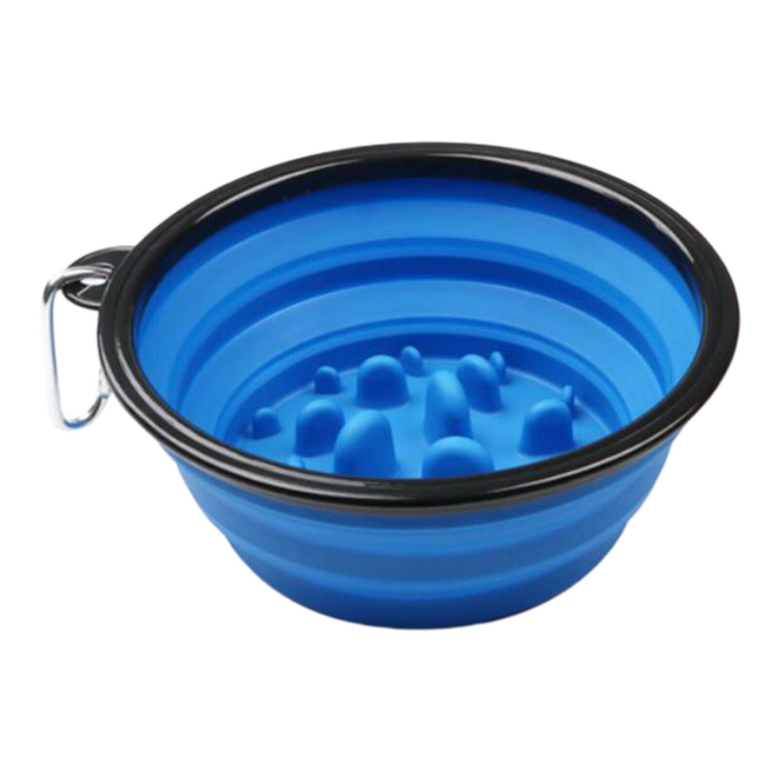 Dog Slow Feeder Bowl Travel Water Bowl Bloat Prevent Anti Gulping Blue