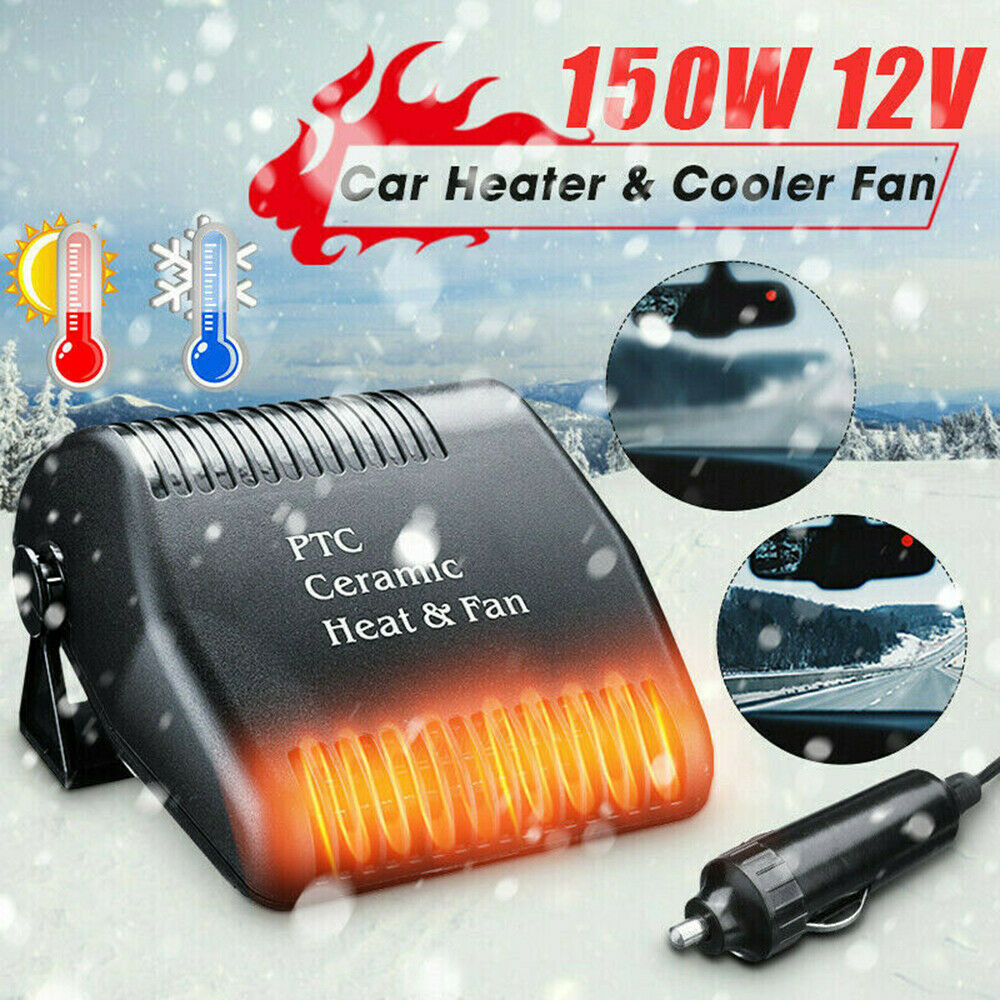12V Car Vehicle Portable Ceramic Heater Heating Cooling Fan Defroster Demister
