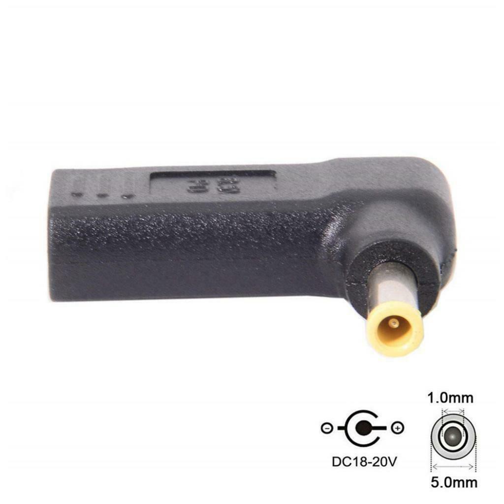 5010 Famle To Type-C Elbow With PD Laptop Adapter Power Charger Converter