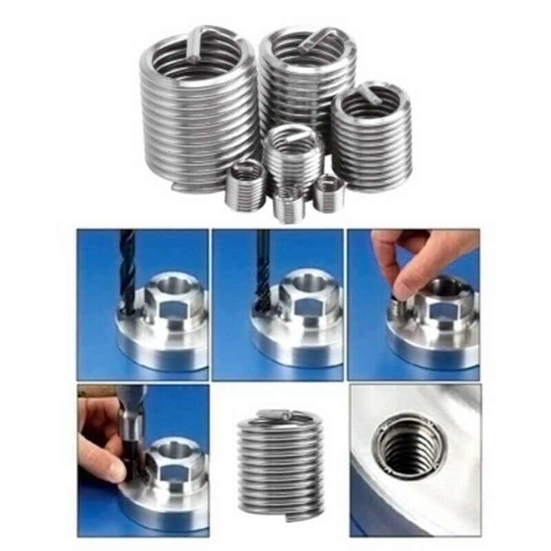 120Pcs/Set M6-M18 Thread Repair Insert Kit Set Stainless Steel for Hardware ReR6