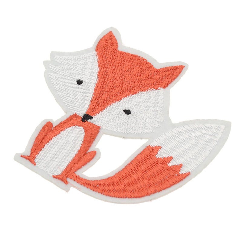 2 Pcs Lovely Fox Embroidered Iron On Patch Handcraft Clothes Sewing Accessories