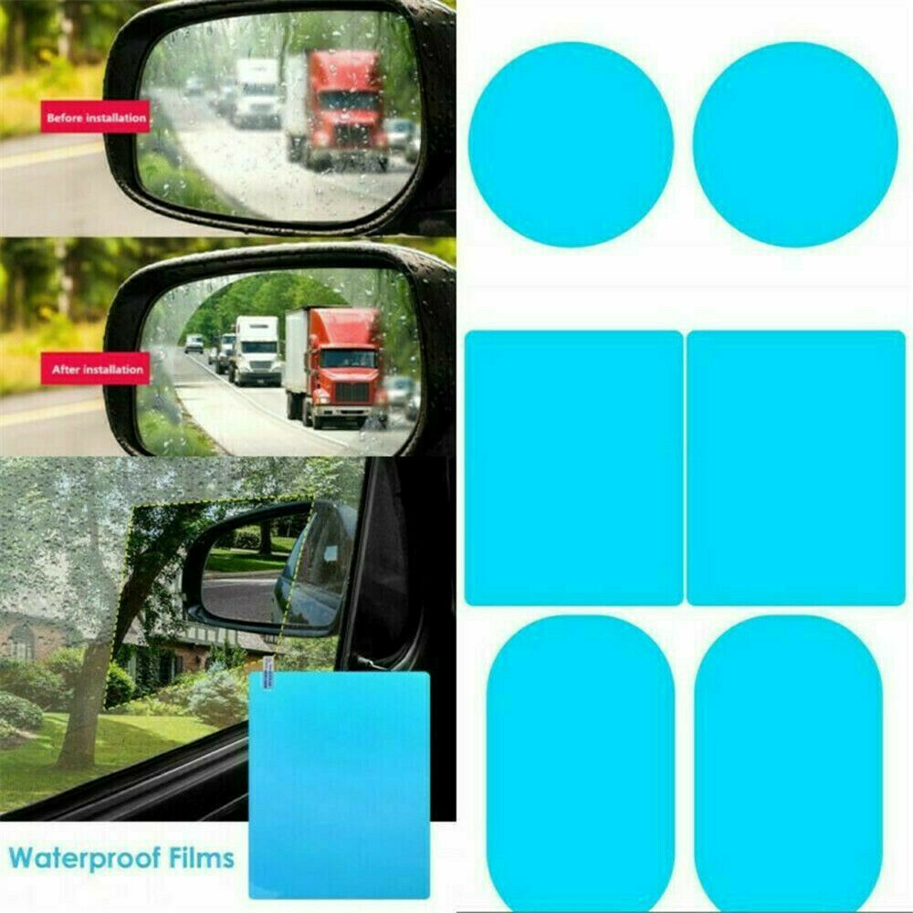 4 Pc Car Rearview Mirror Rainproof Anti-fog Stickers Protective Film Rain Shield