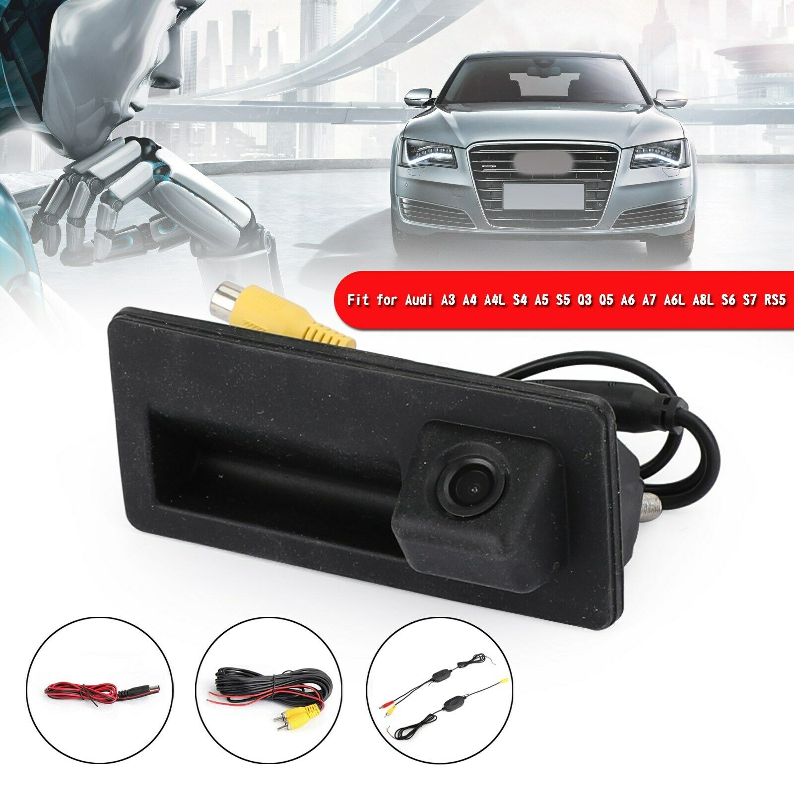 Car Trunk Handle CCD Wireless Backup Camera Fit for A4L A6L A3 S5 S3 Q3 Q5 Q7 CN