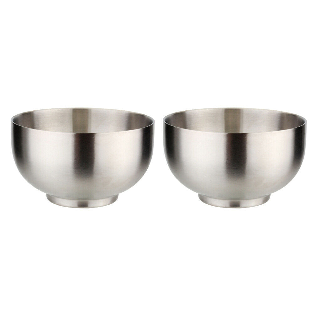 2 Pieces Stainless Steel Bowl Double Walled Soup Serving Bowl 5.5 Inch
