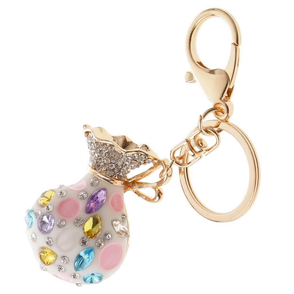 Opal Money Purse Keychain Keyring Bag Charm Key Ring Pendant Gifts White