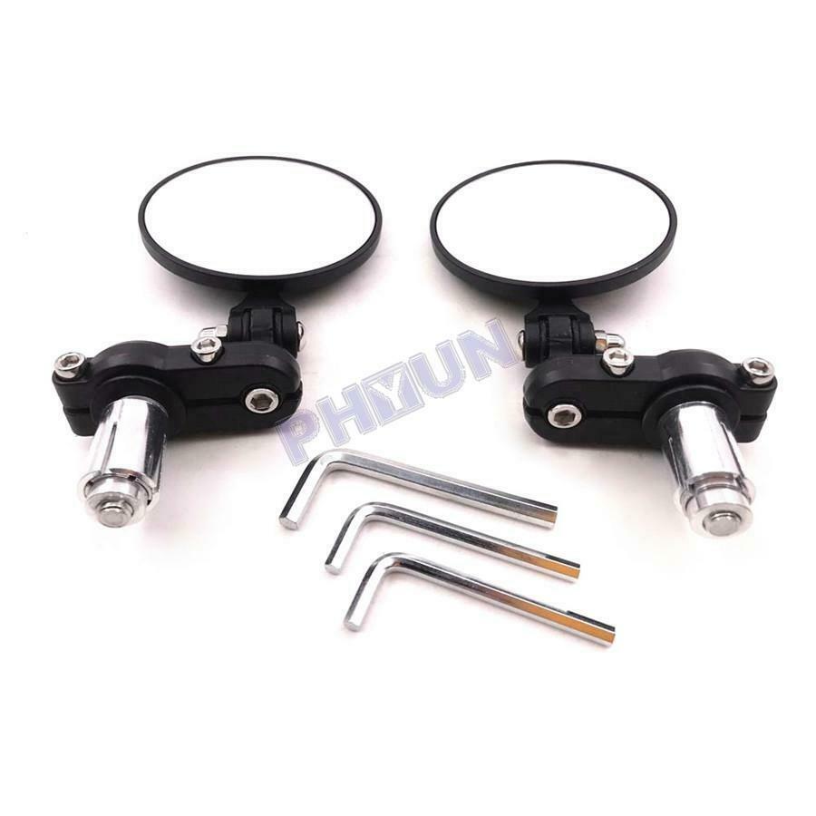 2x Motorcycle Scooter Handlebar Mirrors Side Mirrors Universal Aluminum Alloy