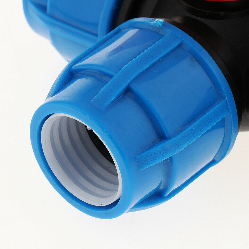 2 Pieces PE Quick Connect Air Push Tube Tee Union Coupler 32mm Plastic core