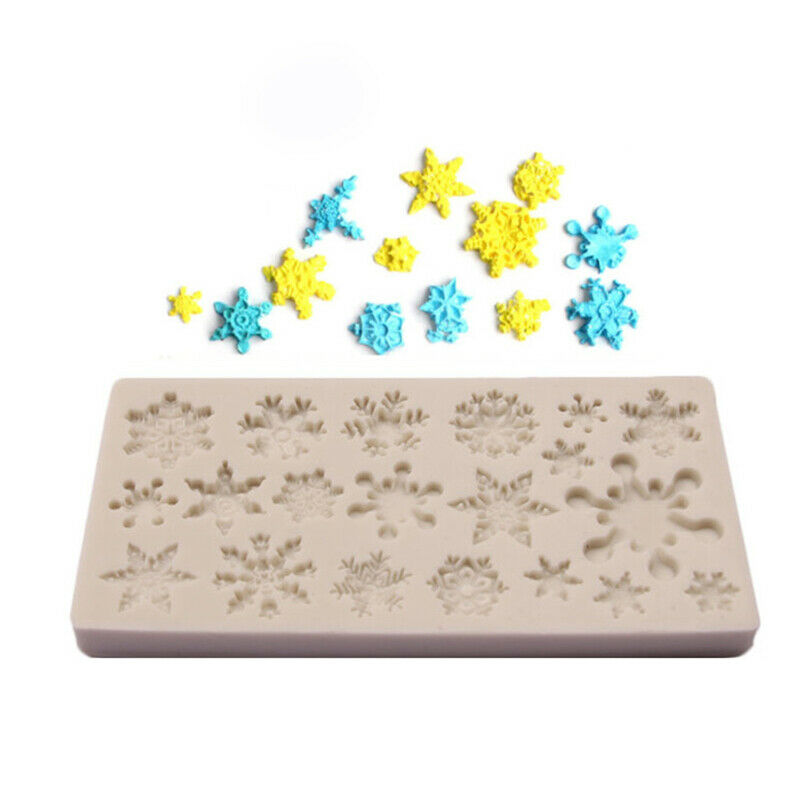 Christmas Snowflake Pattern Silicone Mold Chocolate Cake Baking Non-Sti.l8