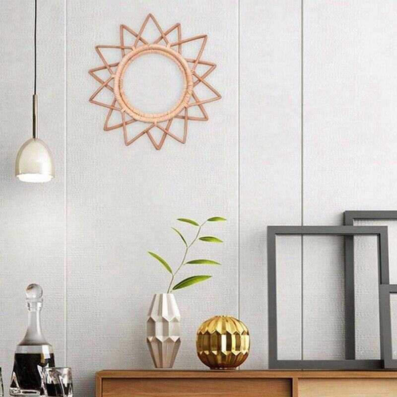 Rattan Round Wall-Mounted Mirror e Nordic Natural Vine Handmade Mirror e LivinI9