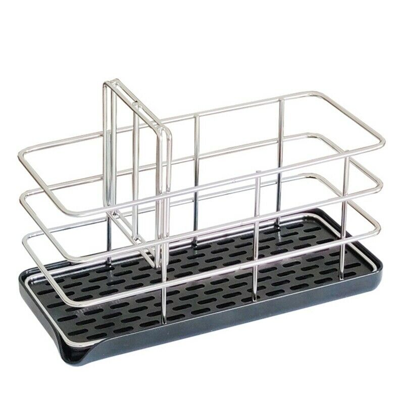 Kitchen Sink Caddy Organizer Stainless Steel Sponge Soap Brush Holder with DL9X7