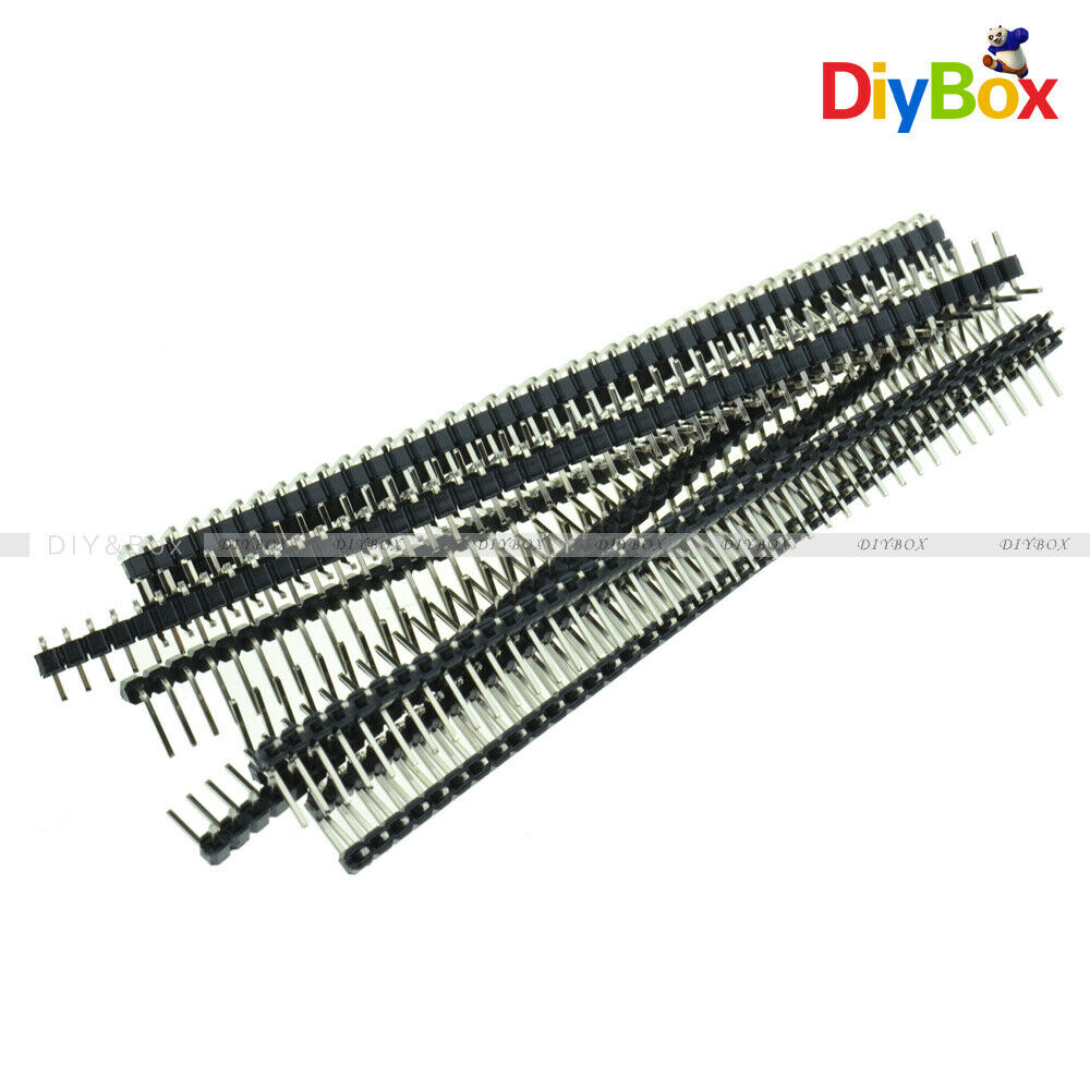 3PCS 40 Pin 2.54mm Right Angle Single Row Male Pin Header Strip PCB For Arduino