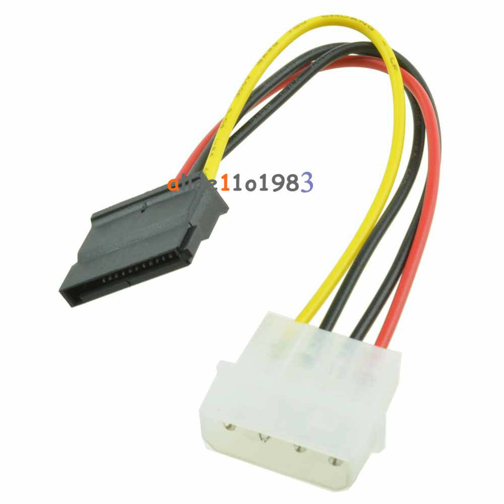 5PCS Male Female 4-pin Power Drive Adapter Cable to Molex IDE SATA 15-pin