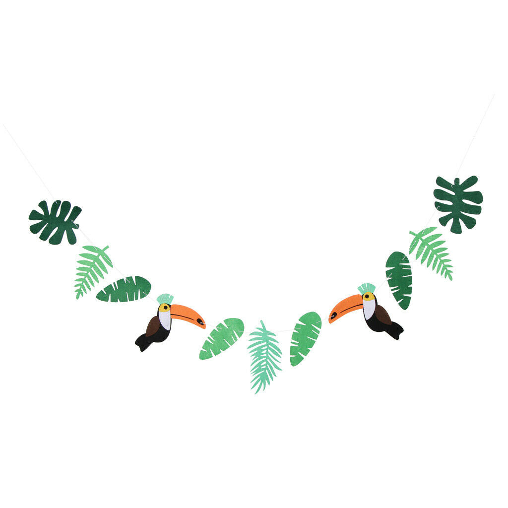 Hawaiian Banner Toucan Leaves Flower Luau Party Decor Photo Prop