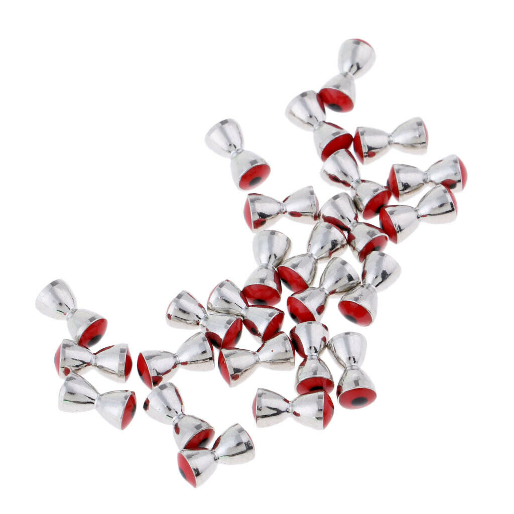 25pcs Steel Fly Tying Beads Tungsten Slotted Eyes Fishing Ball Beads 4.8mm