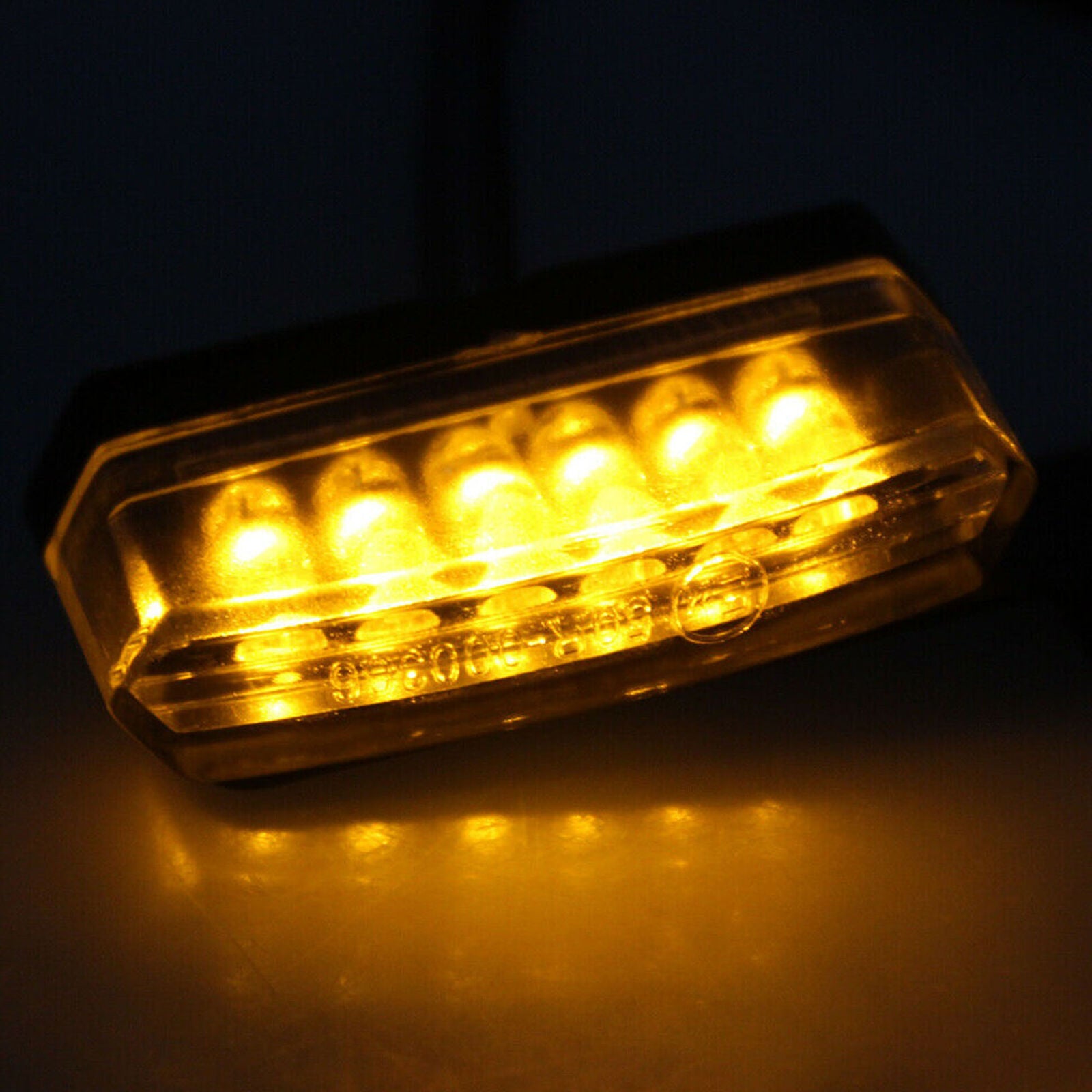 2x Amber LED Motorcycle Turn Signals Blinkers Front Rear Peg Lamp Lights DC 12V