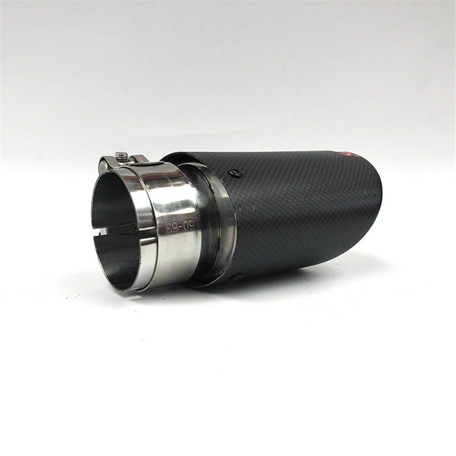 Black 100% Real Carbon Fiber oval Car Exhaust Pipe Muffler End Tips 63mm-89mm