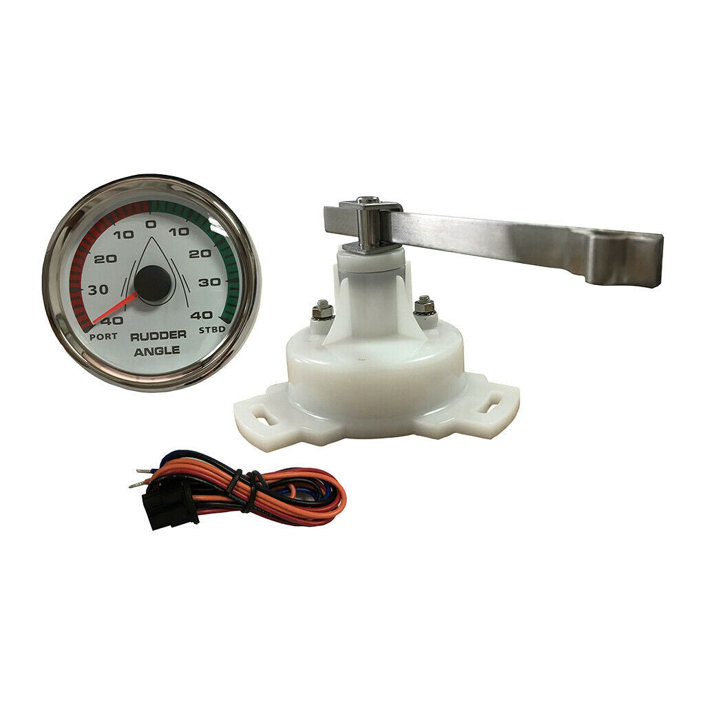 85mm Marine Boat Rudder Angle Gauge with Sensor 0-190Ω 9-32V White Dial