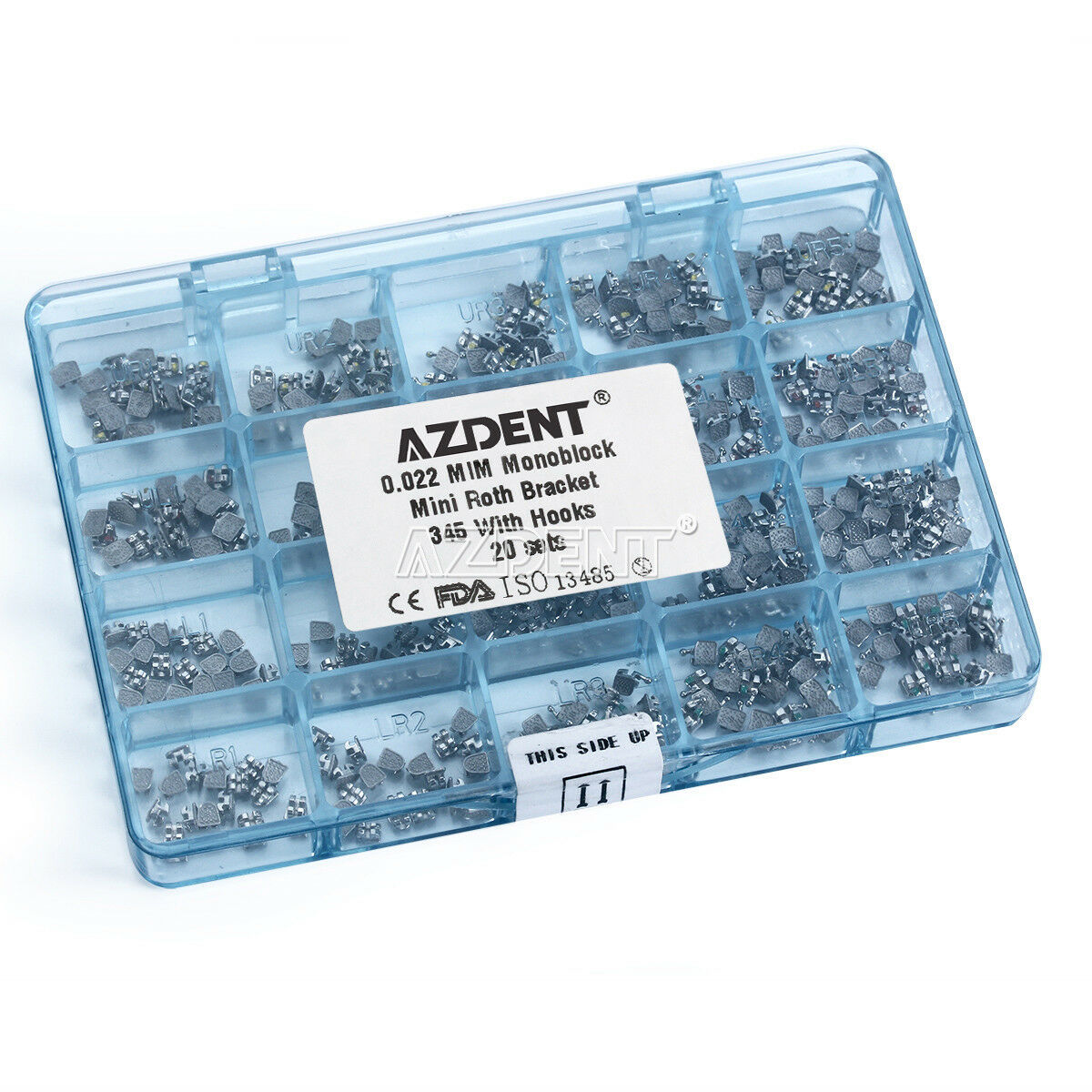 3X Dental Orthodontic Monoblock Bracket Braces Mini Roth 022 Hooks 3-4-5 AZDENT