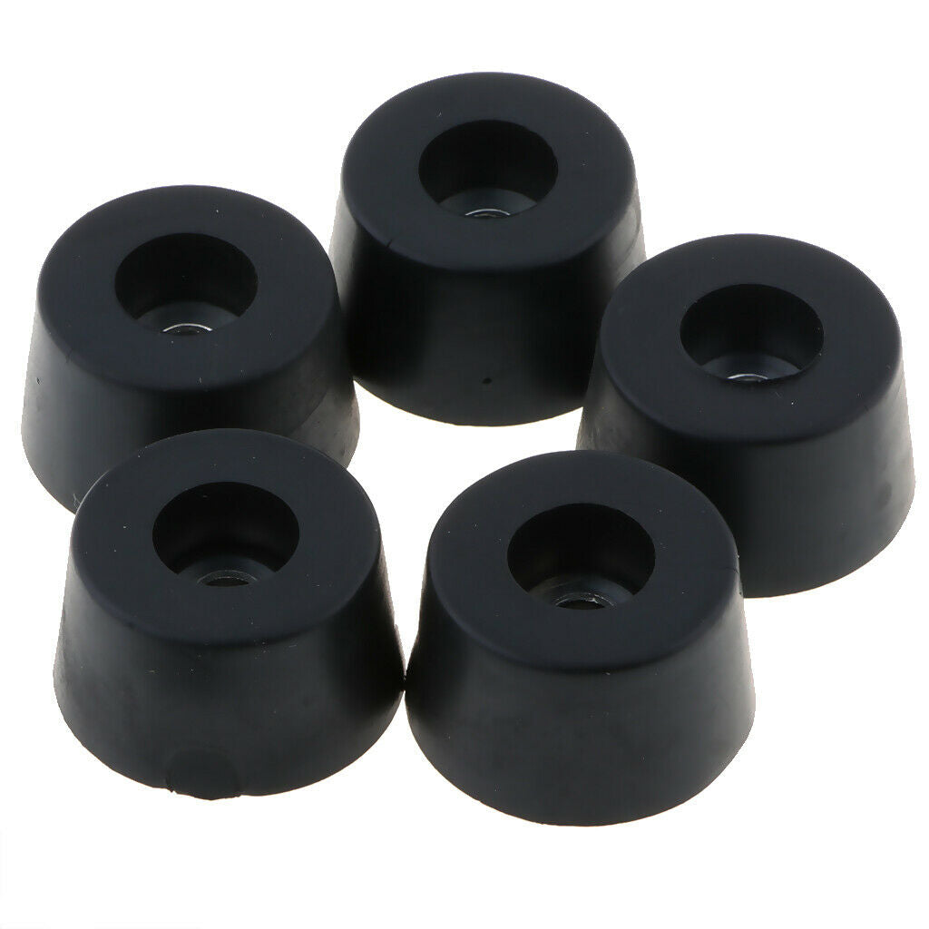 5 Pack 33x19mm Furniture Cabinet Round Rubber Case Feet Anti- Circular
