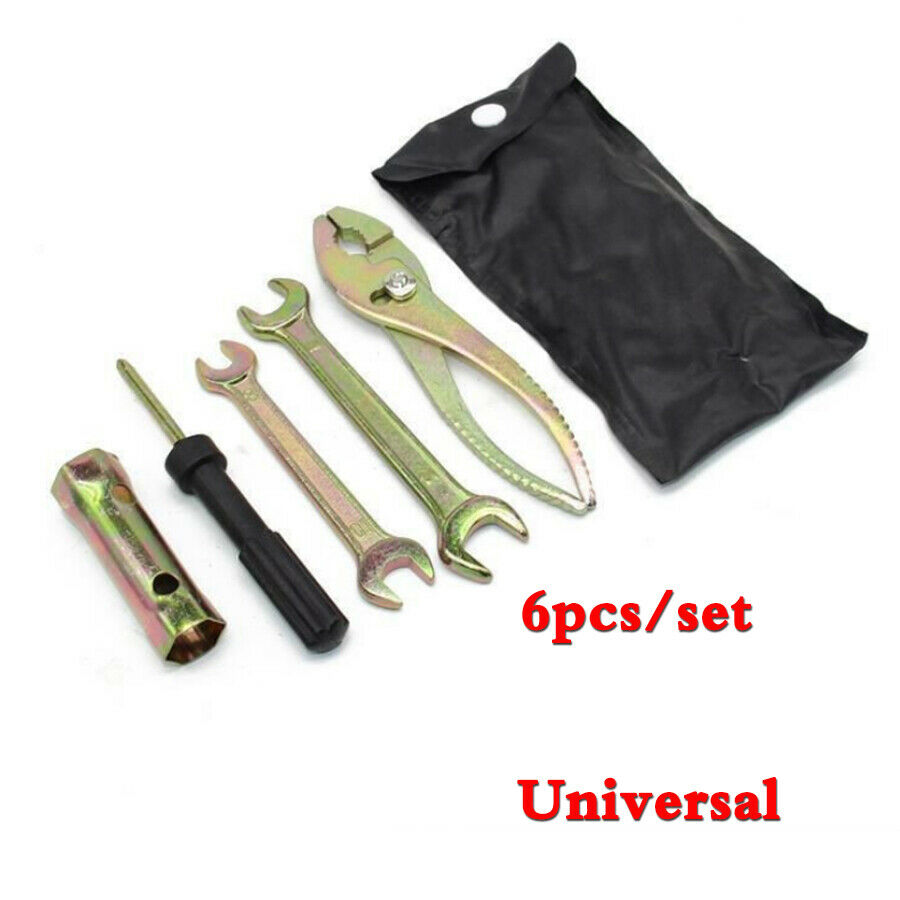 6x Aluminum Motorcycle Spark Plug Spanner Wrench Socket Tool w/Storage Pocket