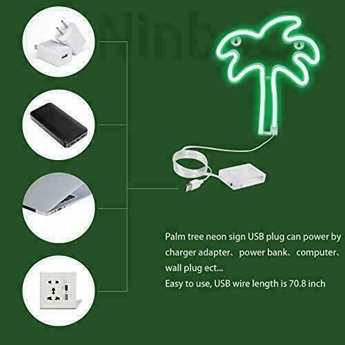 Coconut Palm Tree Neon Sign Wall Decor Light Led Sign Home Room Decor Wall Art