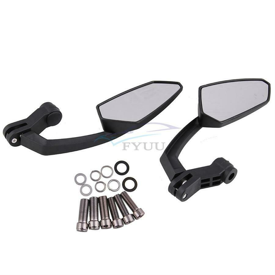 2 × Plastic Glass Motorcycle Bikes Rearview Side Mirrors For Kawasaki And Suzuki