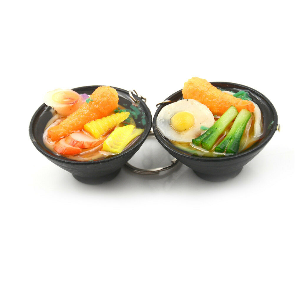 Ramen Lanyard  Design Simulation Food Keychain Noodles Vegetables Kids Toys BDAU