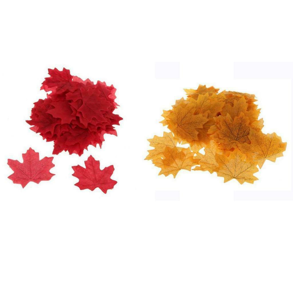 Artificial Maple Leaf Fall Autumn Leaves Wedding Party Confetti 200 Pieces