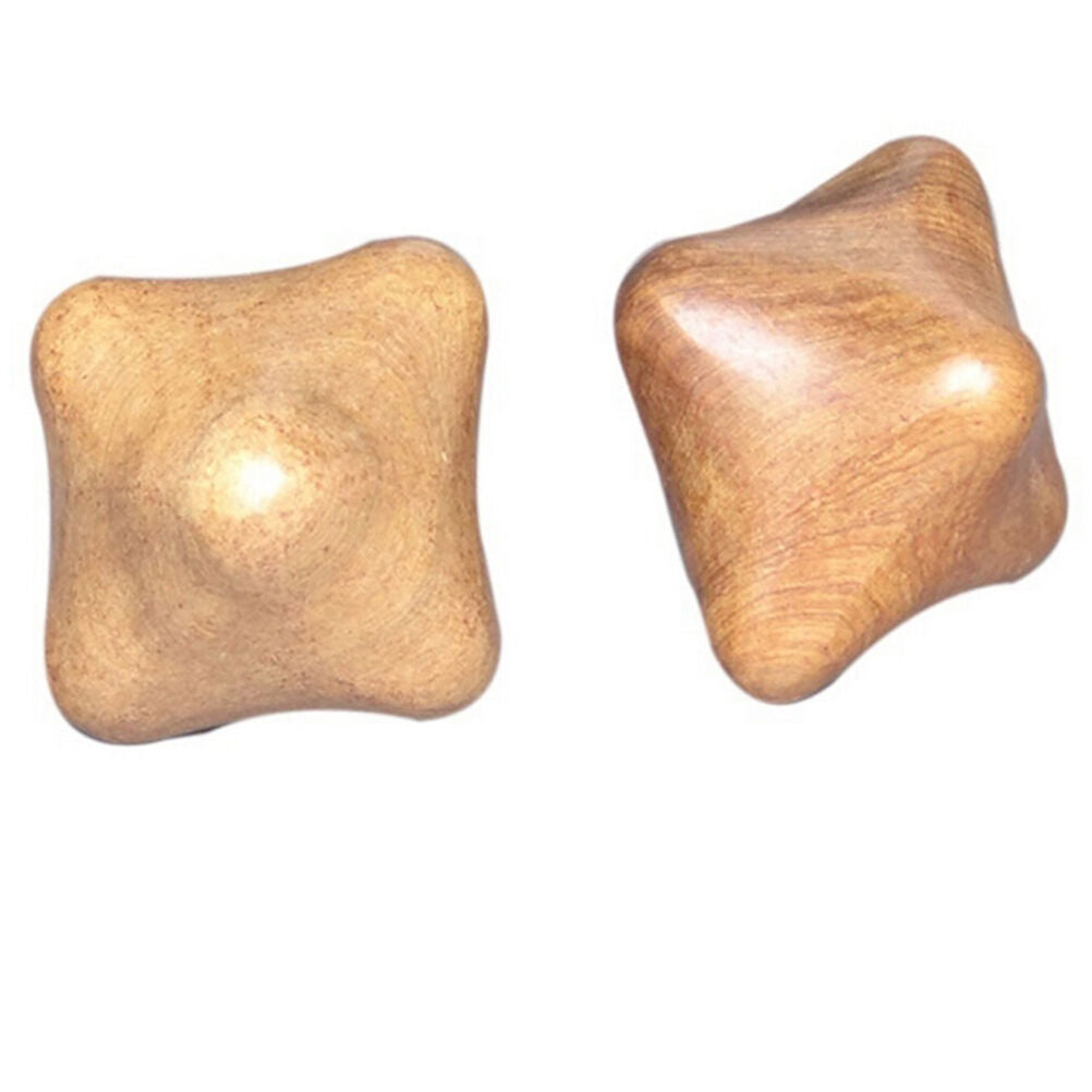 2x Hot Massage Therapy Hand Palm Reflexology Relaxation Wood Wooden Star Tool BD