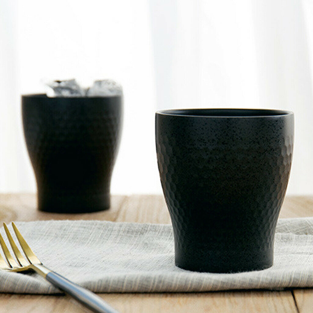 Small Stainless Steel Drinking Water Tumbler Cup Home Hotel Restaurant Black