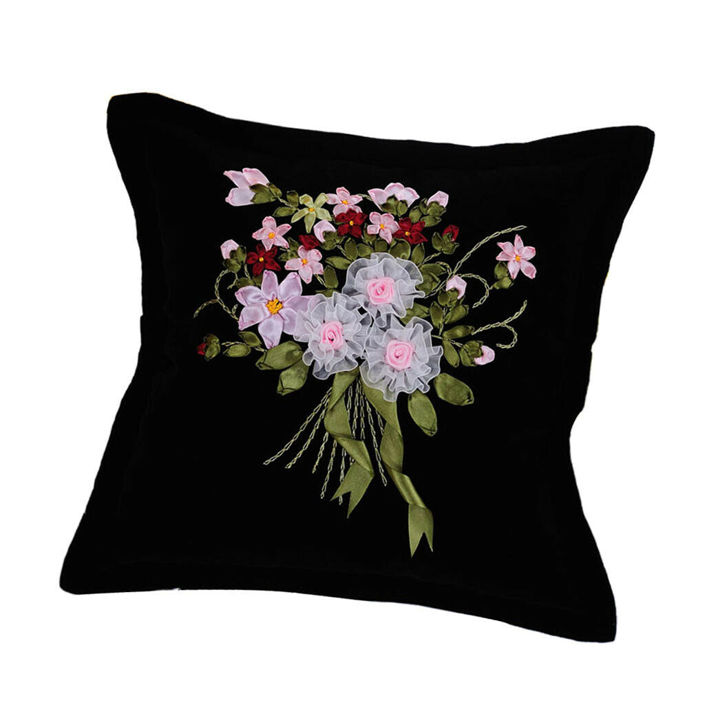 Ribbon Embroidery Kit For Beginners Flower Design DIY Home Wall Decor