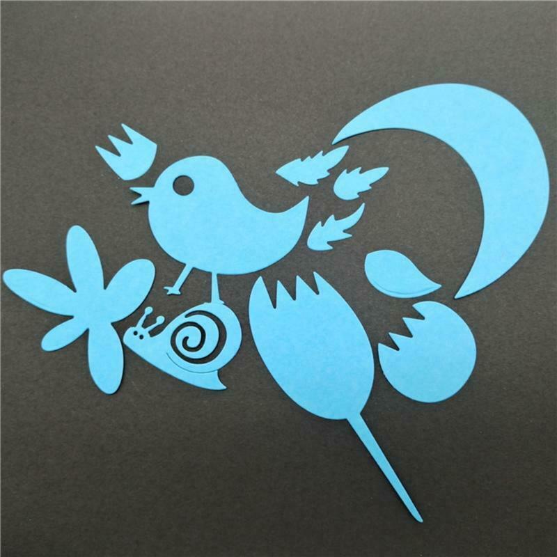 Creative Bird Puzzle Metal Cutting Die Snail Moon Flower Combination Embossing