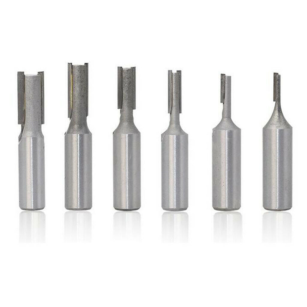 3PCS 1/4 Shank Single Flute Straight Cutters, 1/4, 1/8, 5/32 Cut Dia