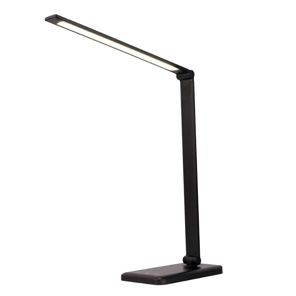 2-IN-1 LED Table Lamp Charger Reading Working Lamp Black -5 Gears Cordless