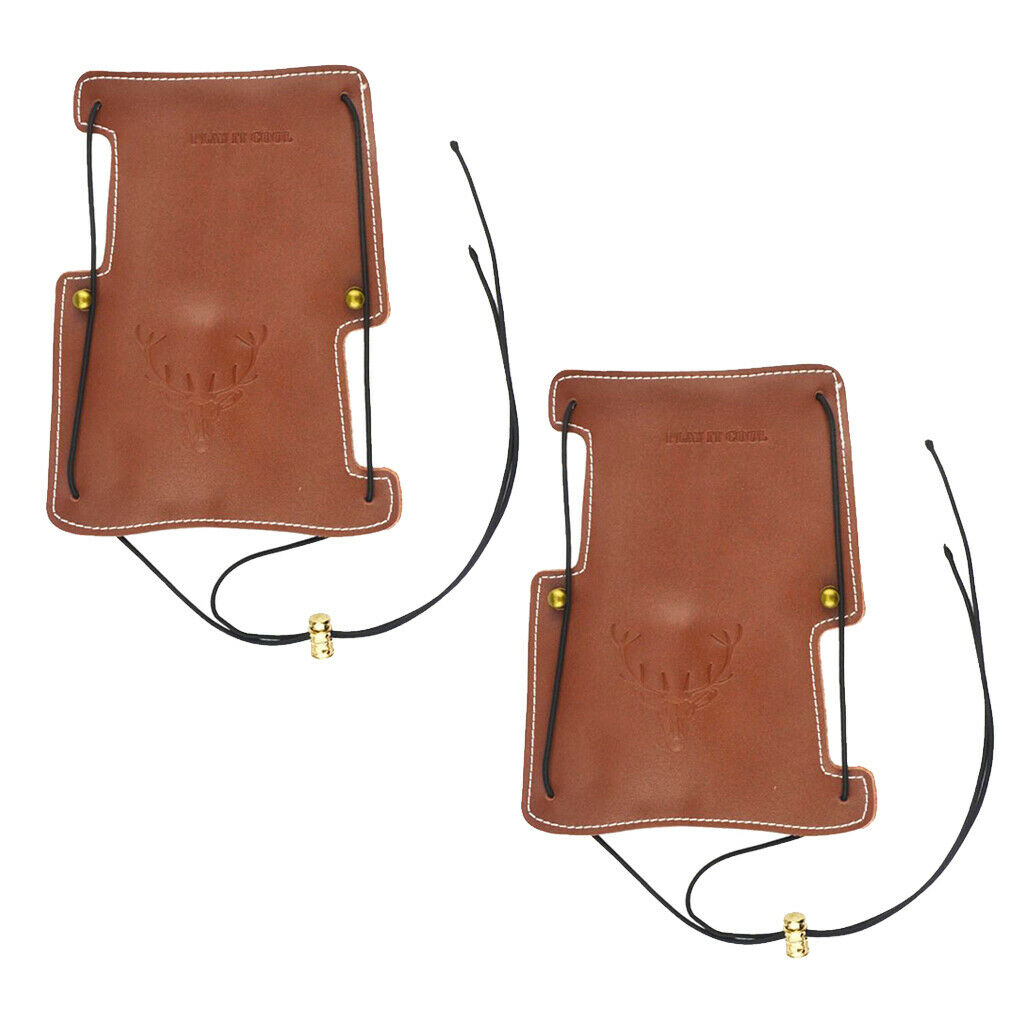 Set of 2 2-Strap Archery Arm Guard Arrow Forearm Guard Protector Accessories