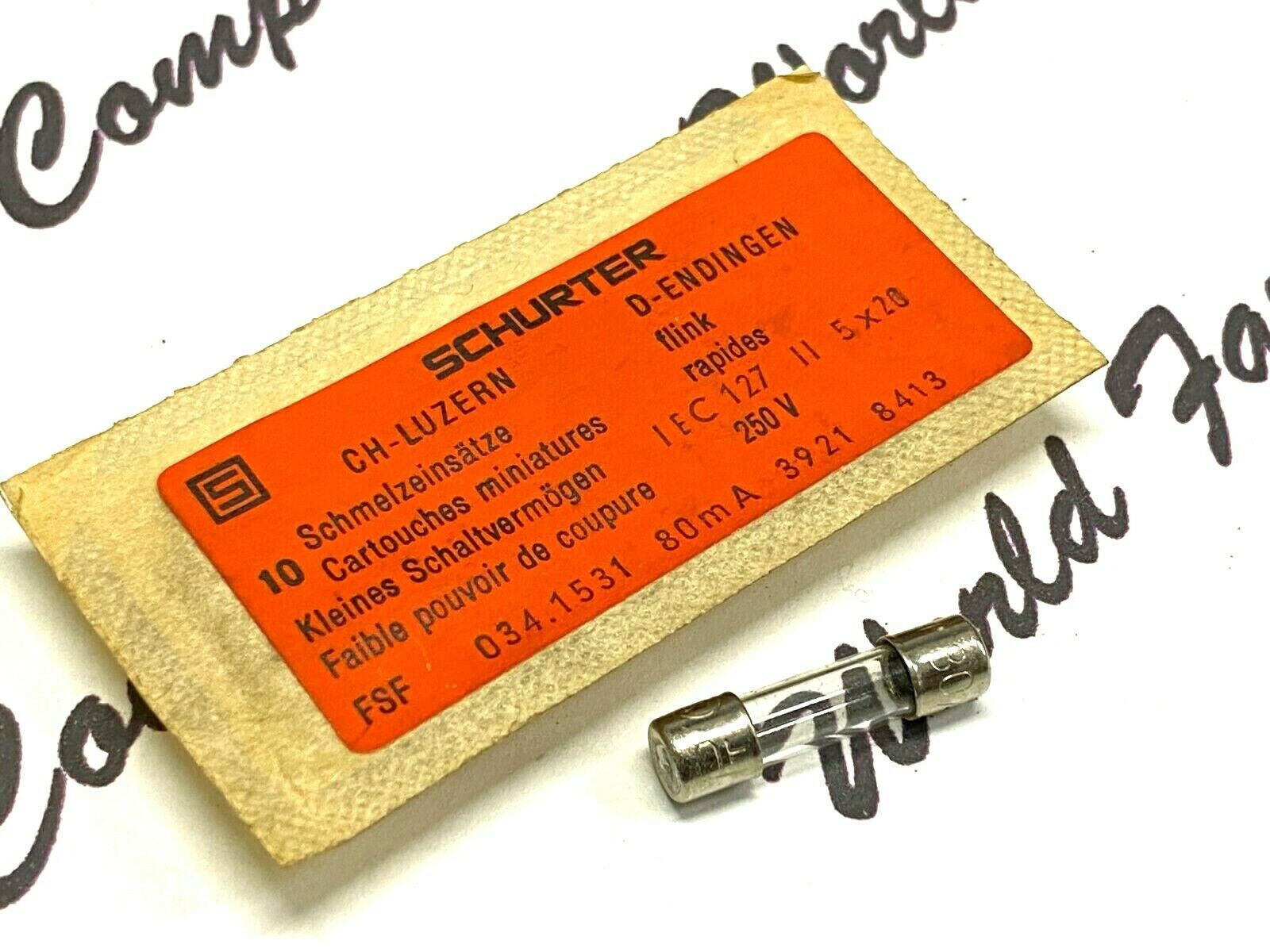 5pcs - SCHURTER FSF 034.1531 80mA 250V 5x20mm Fuse