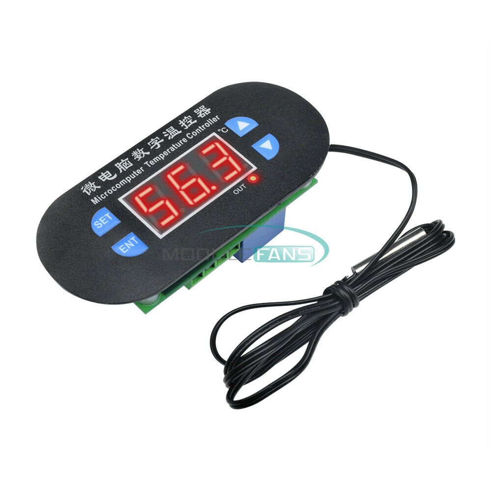 Digital Red LED W1308 Heat Cool Thermostat Temperature Controller Sensor DC12V
