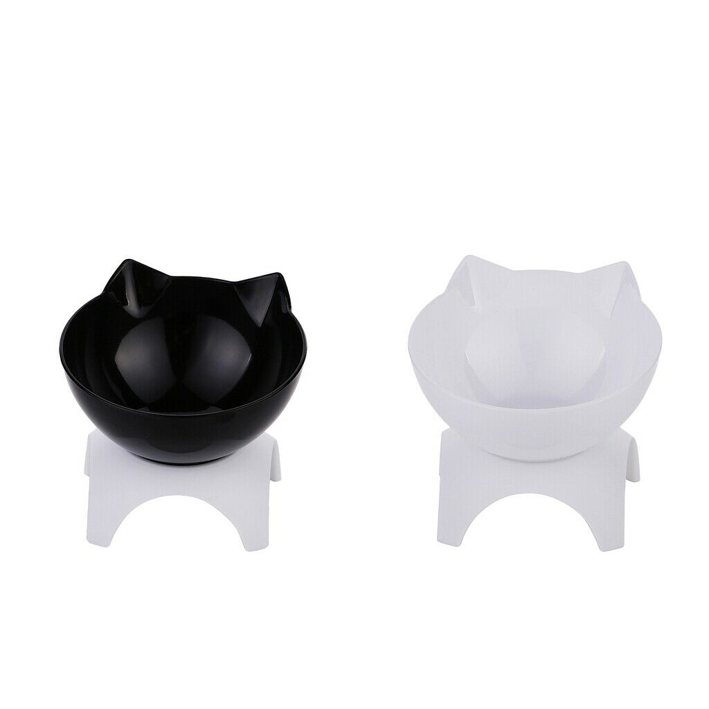 2Pieces Kitten Elevated Bowls Pet Raised Food Feeder Small Pet Puppy Kitten
