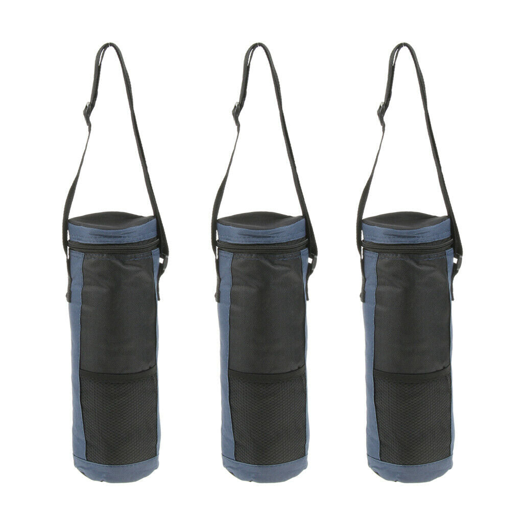 Pack of 3 Insulated Bottle Wine Carrier Hiking Lunch Cooler w/Strap 2L