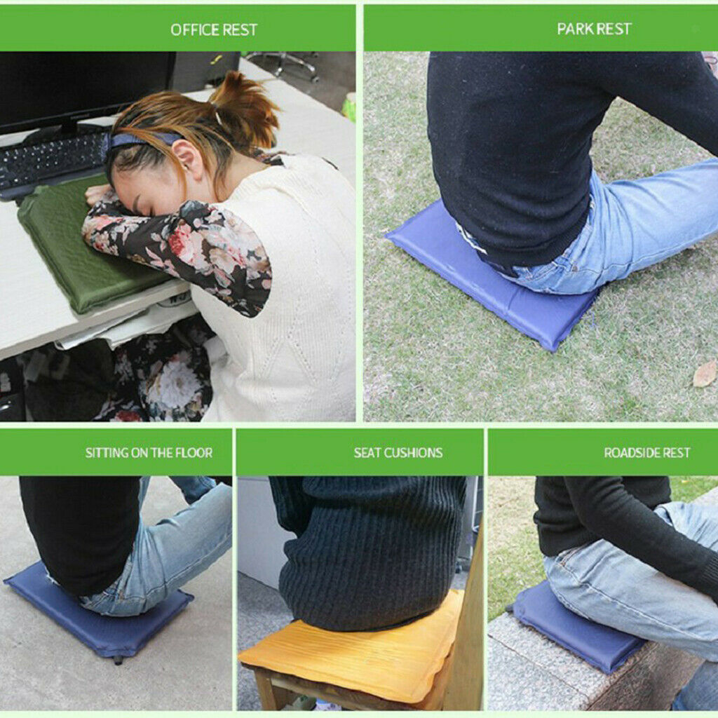 2x   Self - Inflating   Seat   Cushion   Portable   Camping   Picnic   Garden