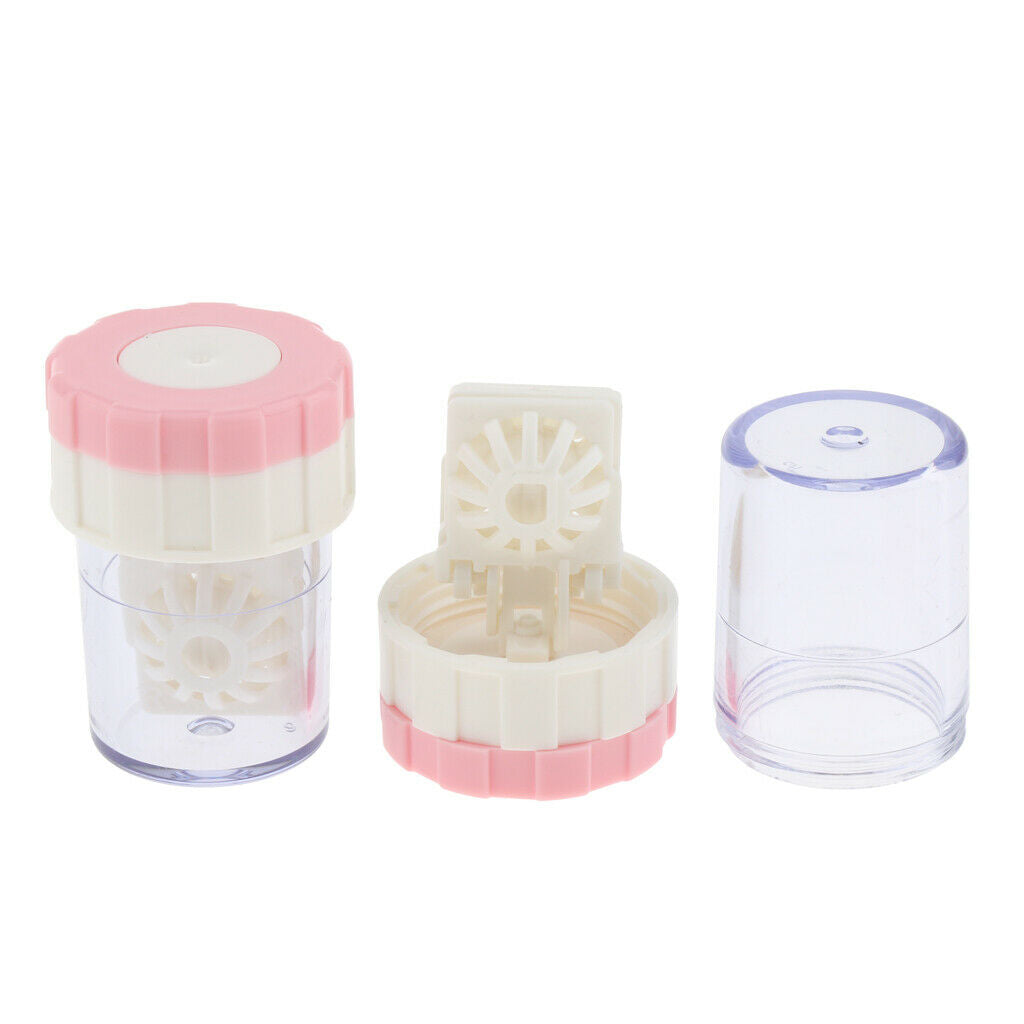 2 Pieces Plastic Manual Contact Lens Cleaning Washer Lenses Case Travel Kit