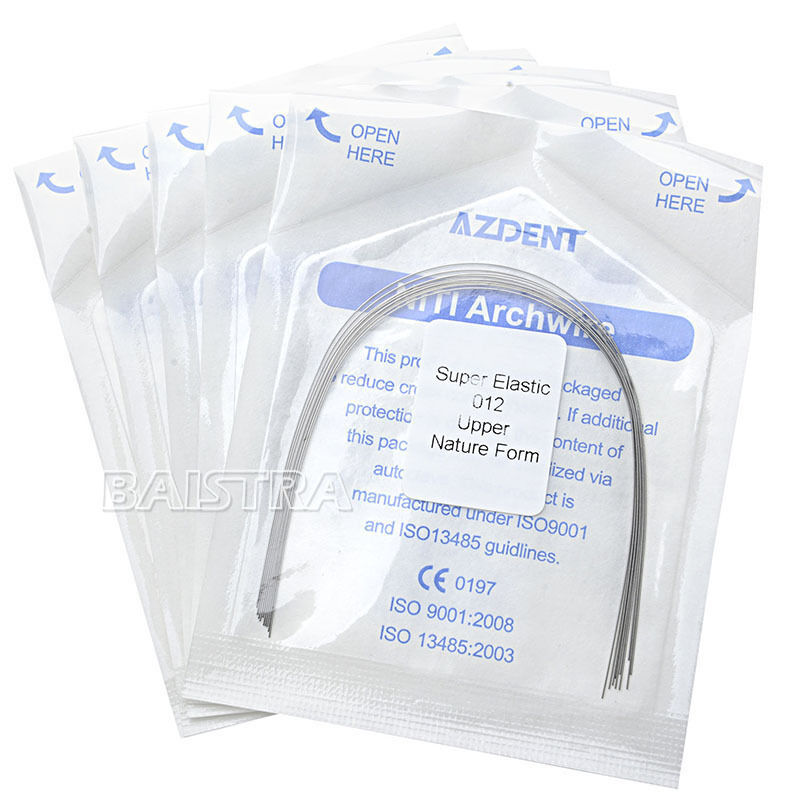 100X AZDental Orthodontic Super Elastic Niti Round Arch Wires 012 Upper Natural
