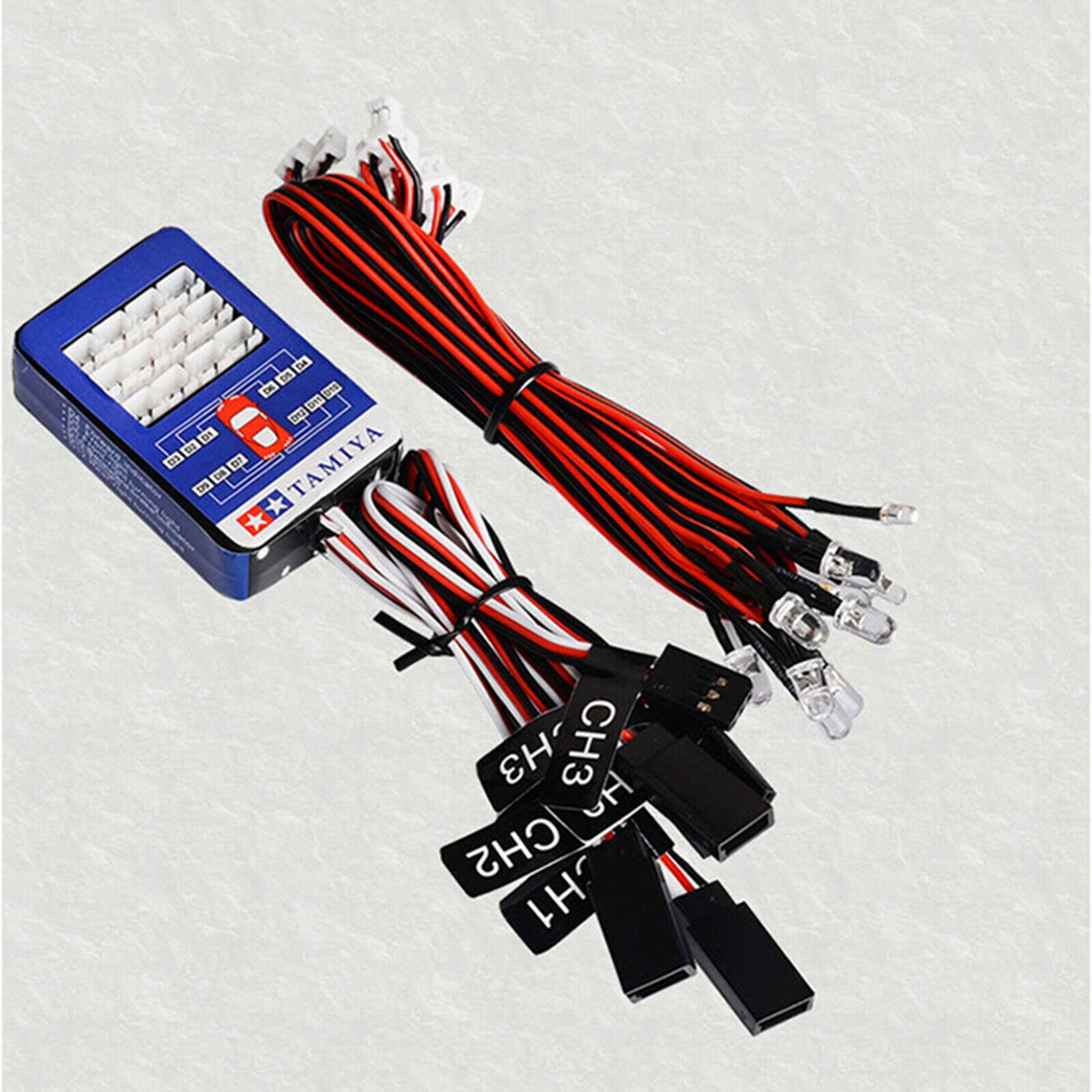 For TAMIYA 1/8 1/10 RC Truck 12 LED Lights Steering Brake System Lighting Kit