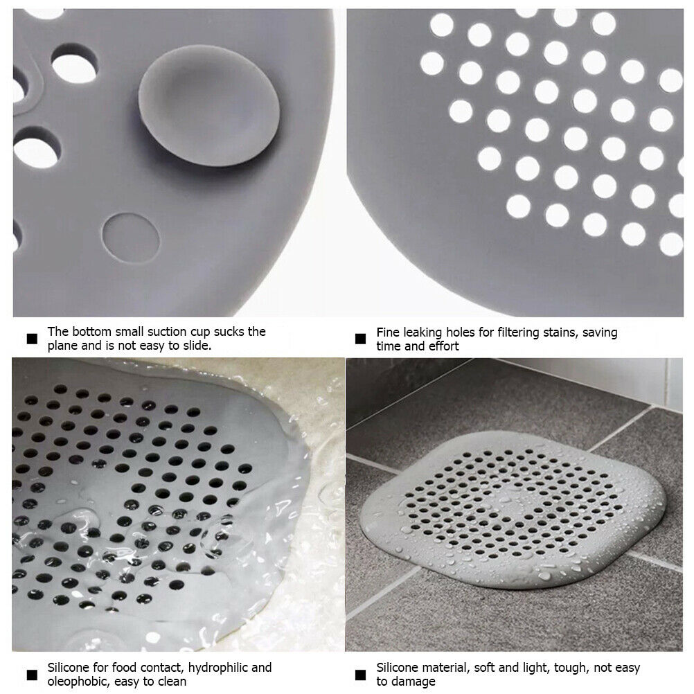3Pcs Sink Lids Silicone Drain Filter Non-slip Floor Drain Cover for Kitchen