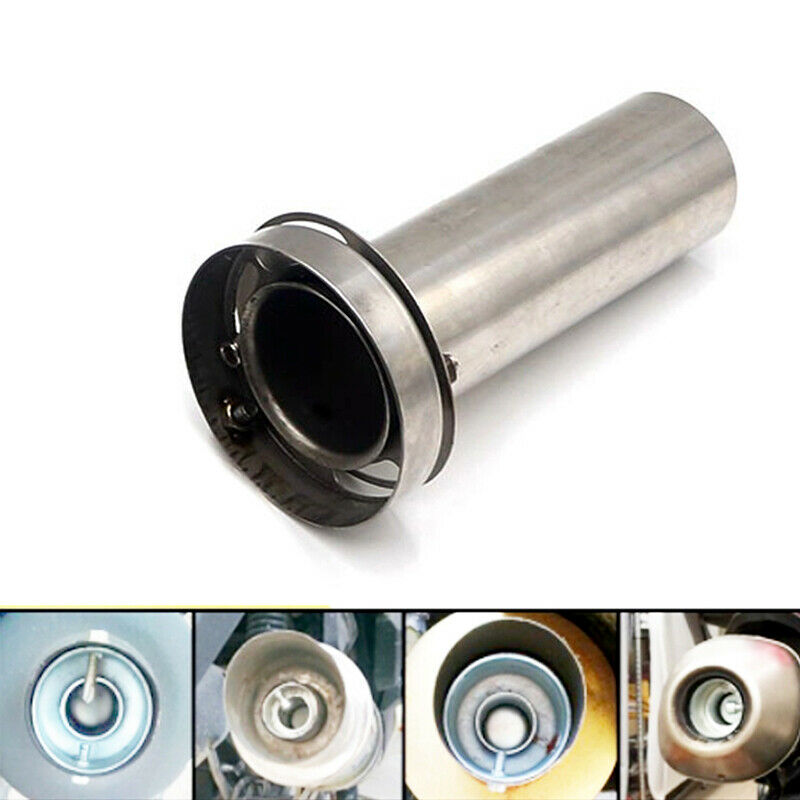 110mm 4.5'' Car Stainless Steel Metal Chrome Exhaust Muffler Silencer Pipe Solid