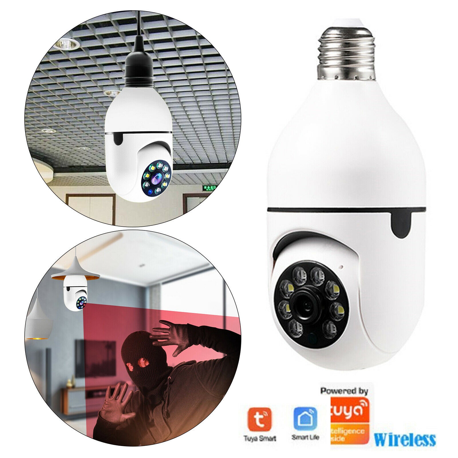 Indoor WiFi Camera Light Bulb Cloud IP Security Camera Wireless Baby Monitor