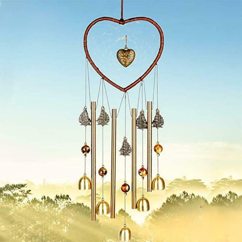Heart Wind Chimes Living Yard Garden Hanging Windchimes Home Decor Ornaments Dre