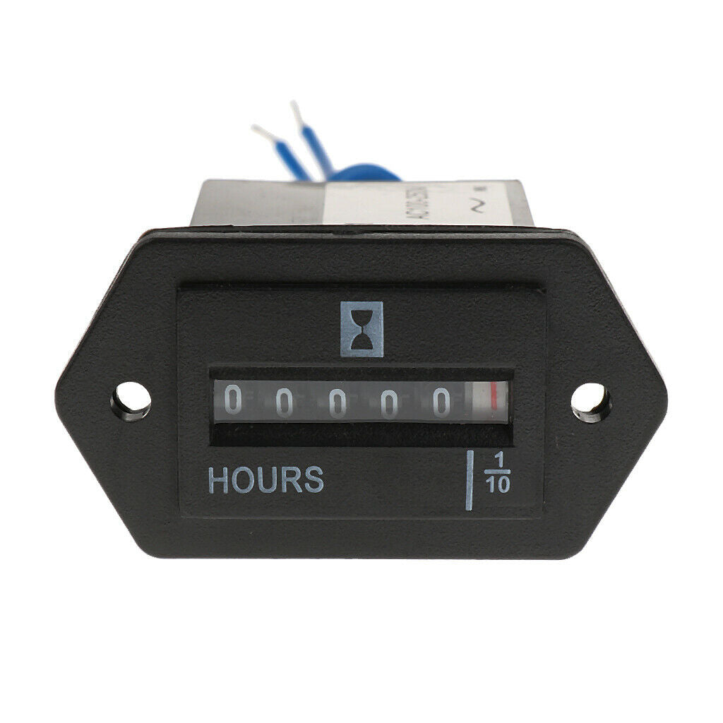 AC 100-250V 6-Digit Digital Hour Meter Sealed Counter Gauge For Car Truck