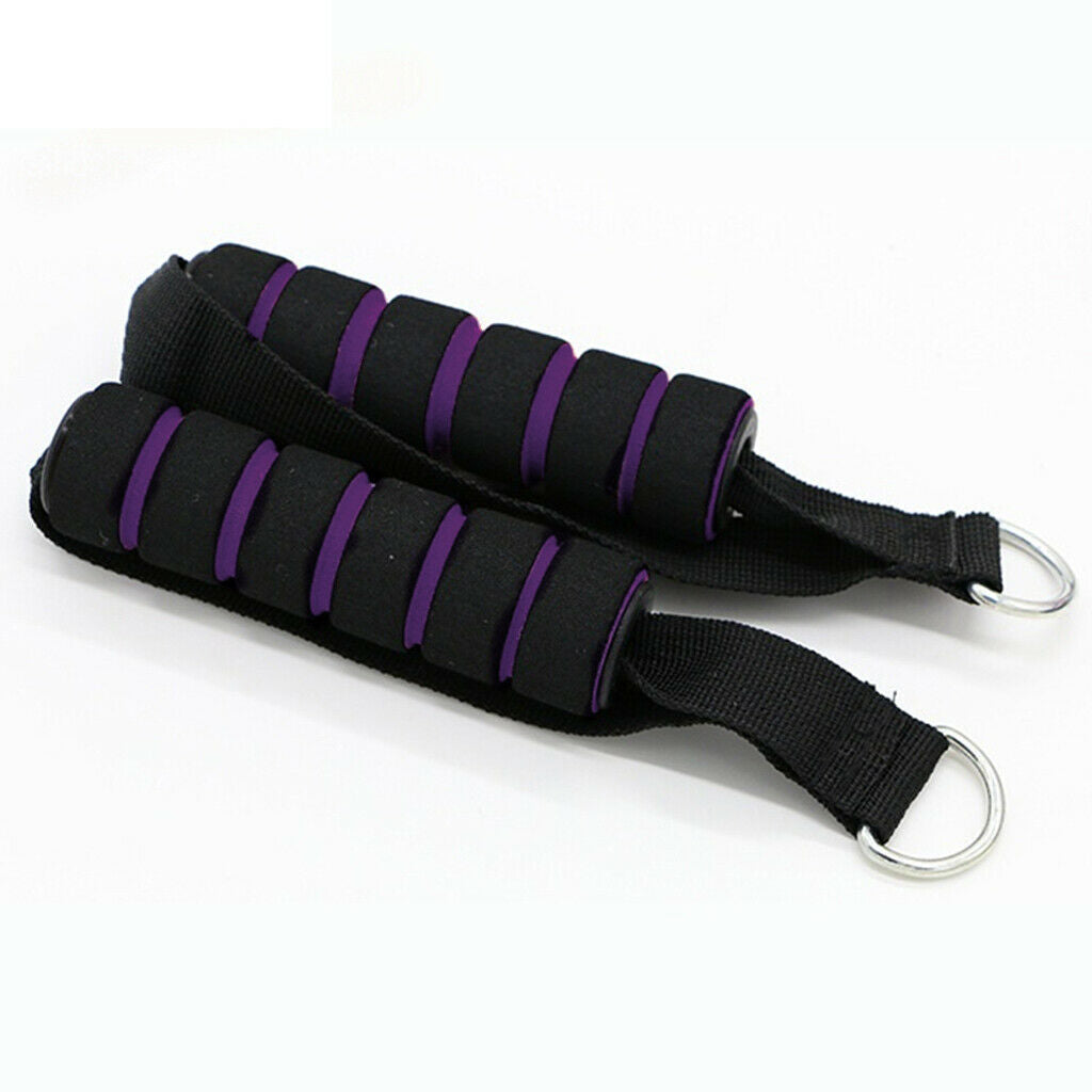 Resistance Bands Handle with Strong Nylon Strap black and  purple