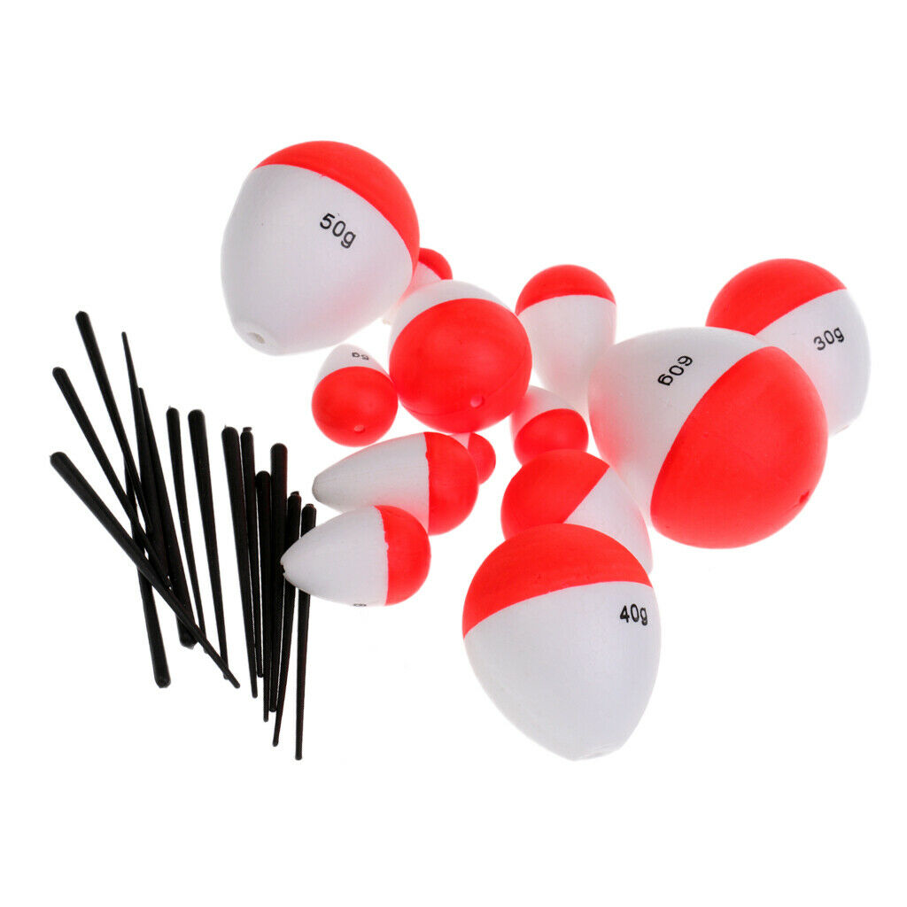 14pcs Foam Fishing Bobbers Sea Fishing Floats Buoys Fishing Tackle Tools